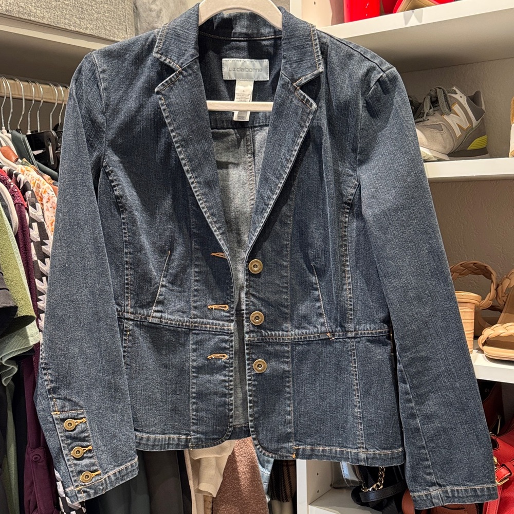 Liz Claiborne Women's Blue Denim Blazer/Jacket